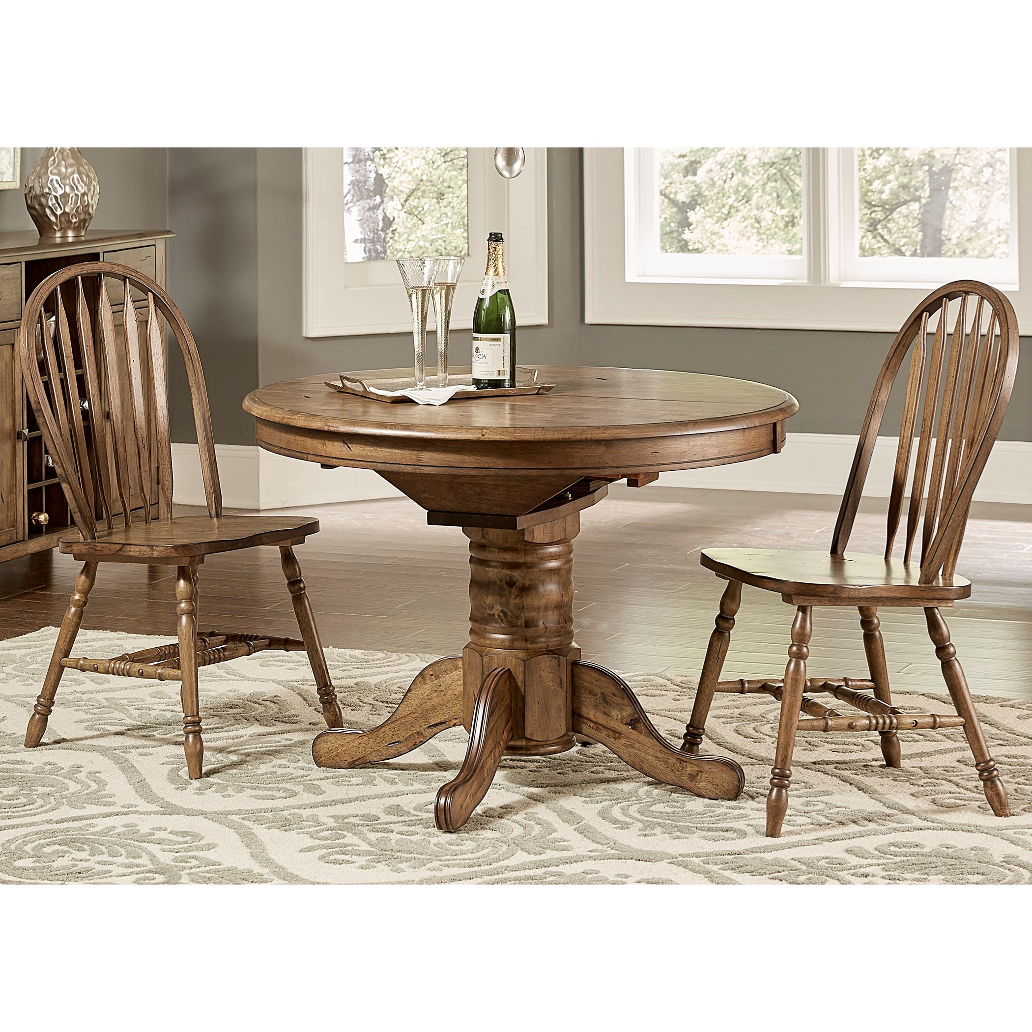 Liberty Furniture Carolina Crossing 186CDPDS Transitional Oval Pedestal Dining Table with
